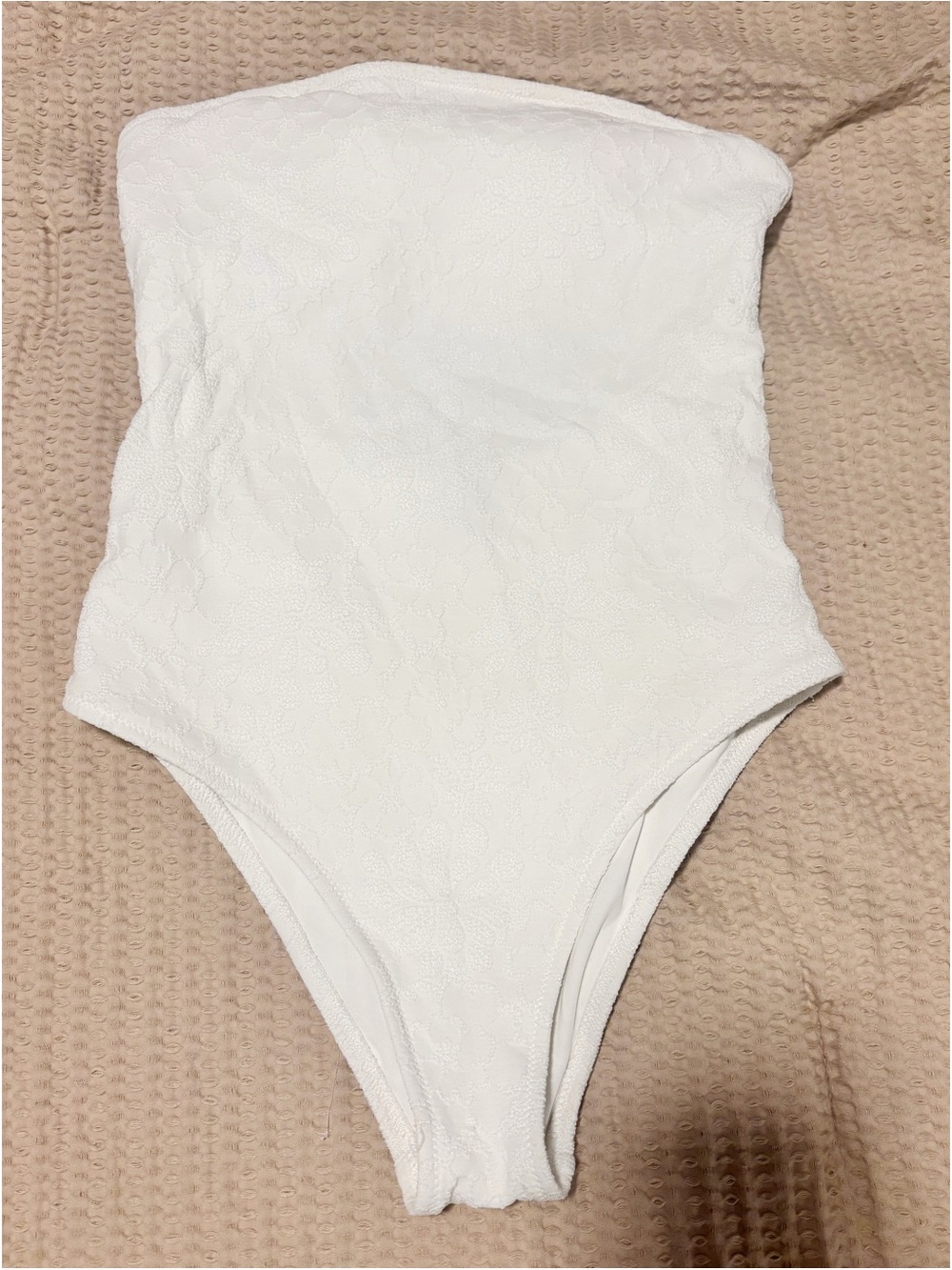 Aerie Textured Strapless One Piece Swimsuit
